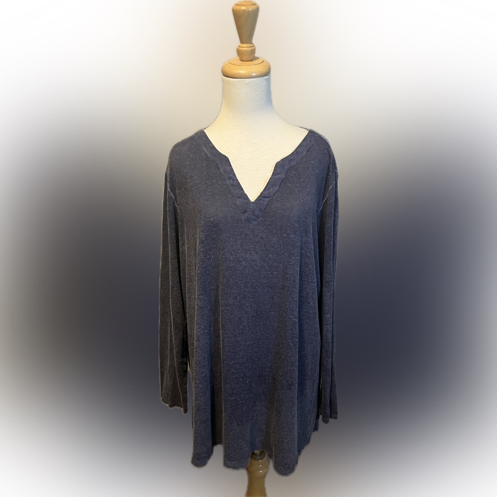 Chico’s Linen Long Sleeve Tunic Top size XXL